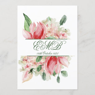 Invitation 90e anniversaire Elégant Floral Rose Anniversaire