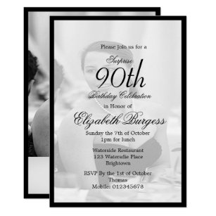 Invitations Faire Part Cartes Anniversaire De 90 Ans Zazzle Fr