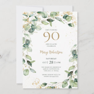 Invitation 90e anniversaire Eucalyptus