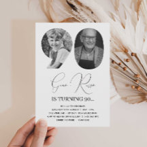 90e anniversaire fête personnalisée Monogramme pho