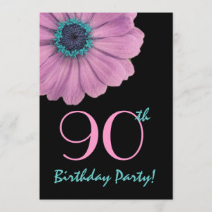 Invitation 90e anniversaire Modèle - Daisy rose