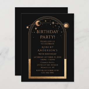 Invitation 90e anniversaire Ninety Celestial Black Gold