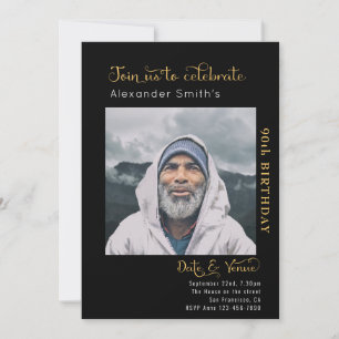 Invitation 90e anniversaire Noir