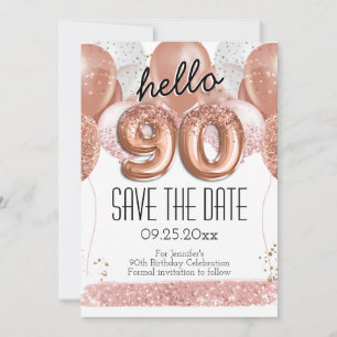 Invitation 90e anniversaire Parties scintillant rose Enregist