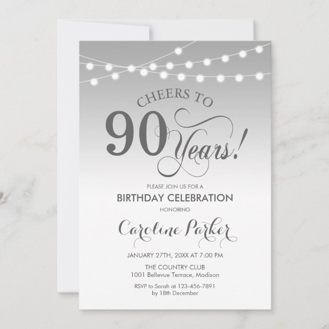 Invitation 90e anniversaire - Silver White (Devant)
