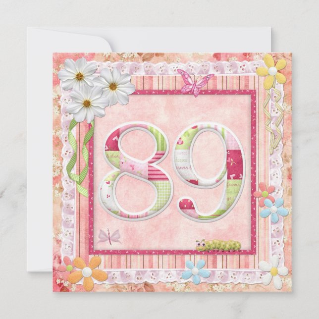 Invitation 90e anniversaire style scrapbooking (Devant)