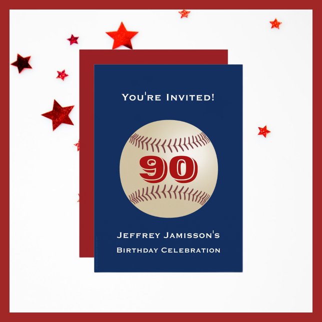 Invitation 90e Anniversaire, Thème de baseball (Créateur téléchargé)