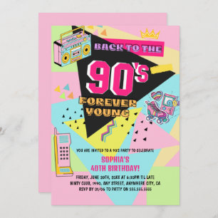 Invitation 90s Retour Anniversaire