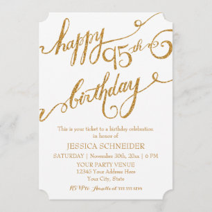 Invitation 95, 95 ans, fête du Nouvel Anniversaire