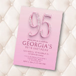 Invitation 95e anniversaire Diamants roses<br><div class="desc">Quand les diamants sont le BFF de votre fille, et le rose est son amour de vie, ce design d'anniversaire en diamant rose est le seul pour elle. Avec un élégant texte Art nouveau garni de diamants, ce design est joli, élégant et féminin, tout comme elle. Les couleurs rose rose...</div>