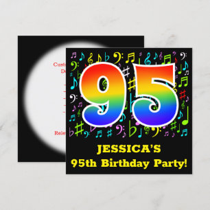 Invitation 95e fête d'anniversaire : Symboles de musique amus