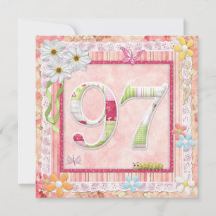 Invitation 97ème anniversaire style scrapbooking