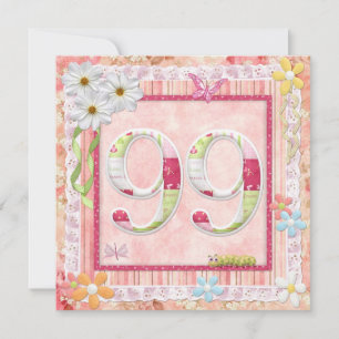 Invitation 99ème anniversaire style scrapbooking