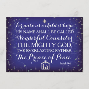 Invitation 9:6 d'Isaïe pour à nous un enfant est né