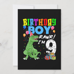 Invitation 9 Anniversaire Garçon T Rex Dinosaur
