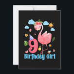 Invitation 9e anniversaire Filles Flamant rose 9 ans Tropical<br><div class="desc">Funny Flamingo Gift for men,  Gift for women,  wife,  husband,  son,  daughter,  grandson,  granddaughter. Design Gift Idea for Birthday,  Christmas,  Anniversary,  Fathers day,  Mothers Day,  matching outfit men,  women,  father,  wife,  teacher.</div>