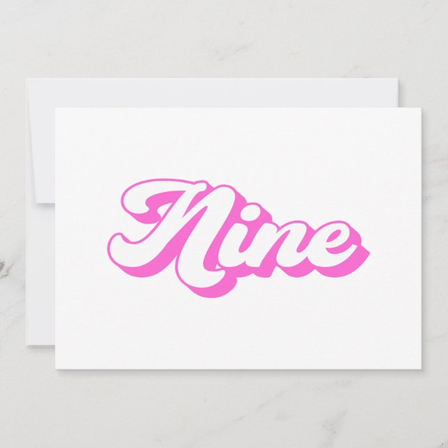 Invitation 9e anniversaire Retro Girl (Devant)