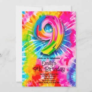Invitation 9e Anniversaire Tie Dye