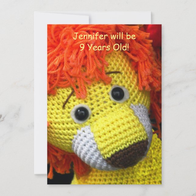 Invitation 9e fête d'anniversaire, nom, Chien jaune Coiffure  (Devant)