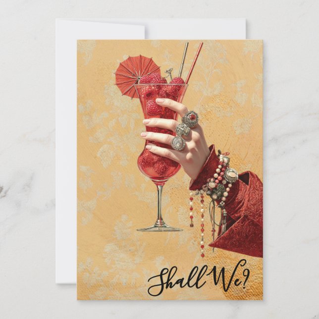 Invitation *~* A101 16 BACHELORETTE DE Cocktail Orné (Devant)