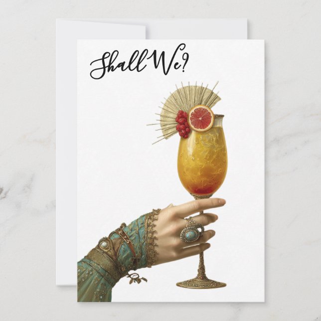 Invitation *~* A101 24 Cocktail Orné PHOTO EVJF (Devant)