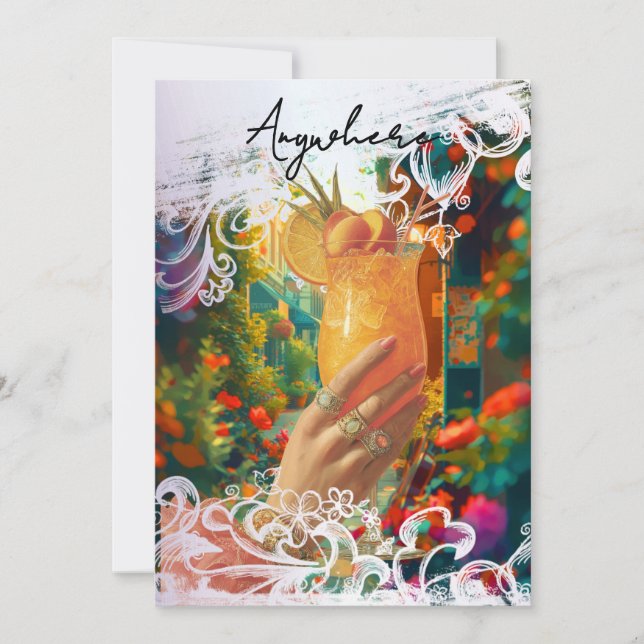 Invitation *~* A101 29 PHOTO Cocktail N'IMPORTE OÙ  EVJF (Devant)