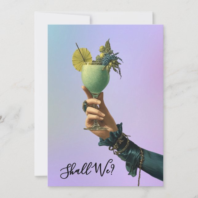 Invitation *~* A101 2 Cocktail  PHOTO  Orné  EVEILLETTE I (Devant)