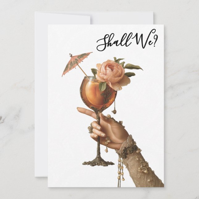 Invitation *~* A101 3 Cocktail Orné PHOTO ENTERREMENT DE VIE  (Devant)