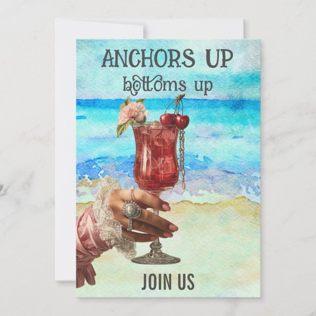 Invitation *~*  A101 5 Cocktail de plage PHOTO EVJF (Devant)