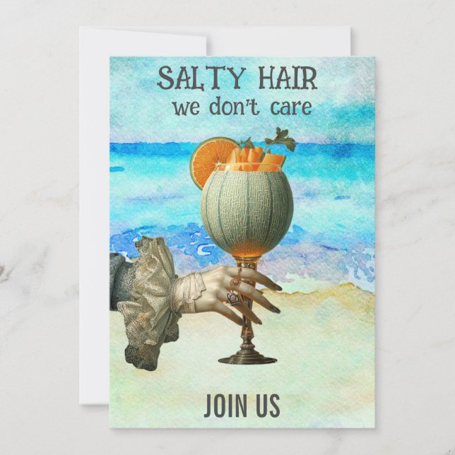 Invitation *~*  A101 Beach Cocktail 12 PHOTO EVJF (Devant)