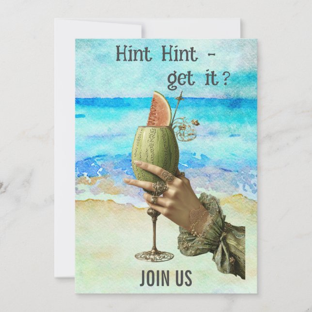 Invitation *~*  A101 CÉLIBATAIRE  Cocktail de plage 4 PHOTO (Devant)