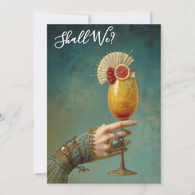 Invitation *~* A101 Cocktail Orné PHOTO 24 ENTERREMENT DE VIE (Devant)