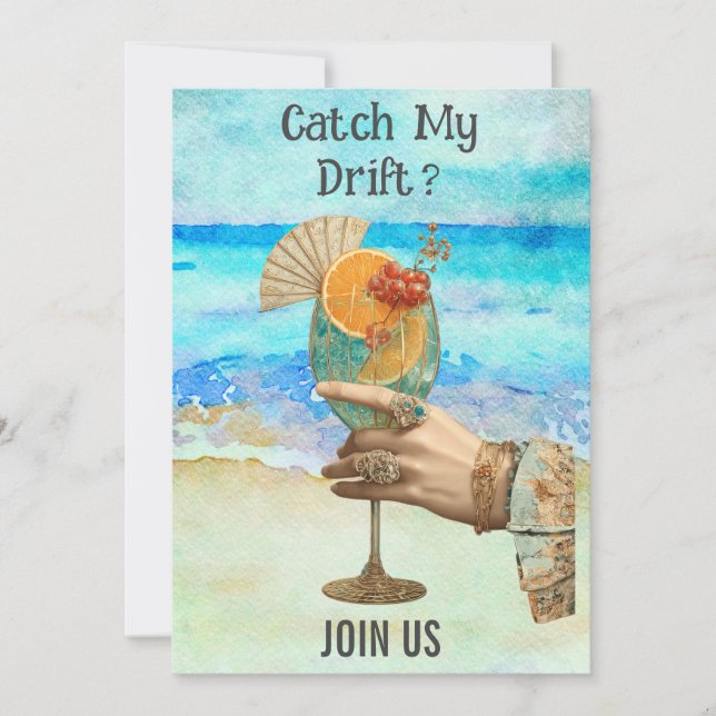 Invitation *~*  A101 EVEILLEUSE  Cocktail de plage 7  PHOTO (Devant)