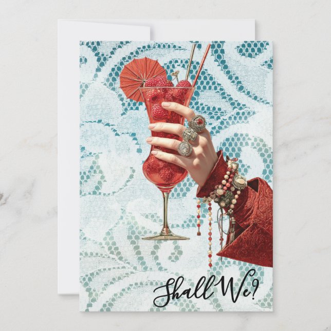 Invitation *~*  A101 Orné Cocktail PHOTO 16 EVEILLEMENT DE JE (Devant)