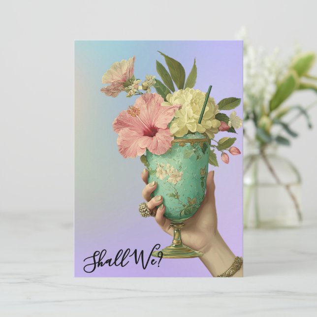 Invitation *~* A101 PHOTO Cocktail orné 10 BACHELORETTE (Debout devant)