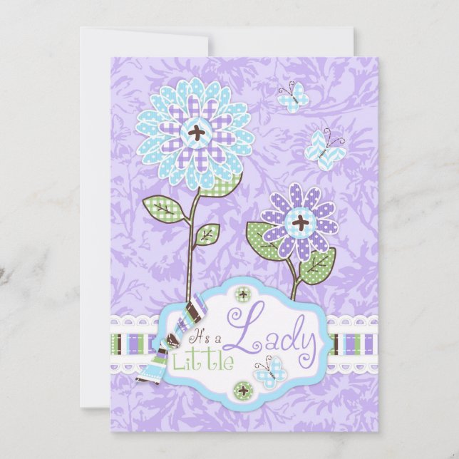 invitation A7-IRIS de baby shower de fleur (Devant)