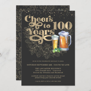 Invitation À 100 ans Fête d'anniversaire de l'étape