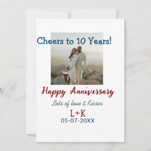 Invitation À 10 ans de mariage joyeux anniversaire ajoutez un