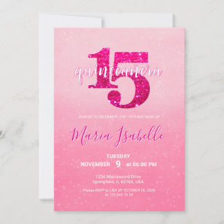 Invitation à 15e anniversaire de Pink Quinceañera