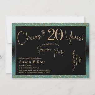 Invitation À 20 Ans de Félicitations Anniversaire Surprise Sa