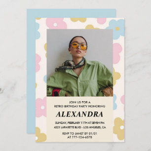 Invitation à 20e anniversaire Retro Super Floral C