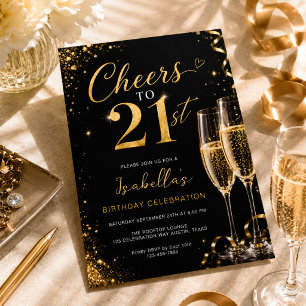 Invitation À 21 ans Champagne Joyeux 21e Anniversaire