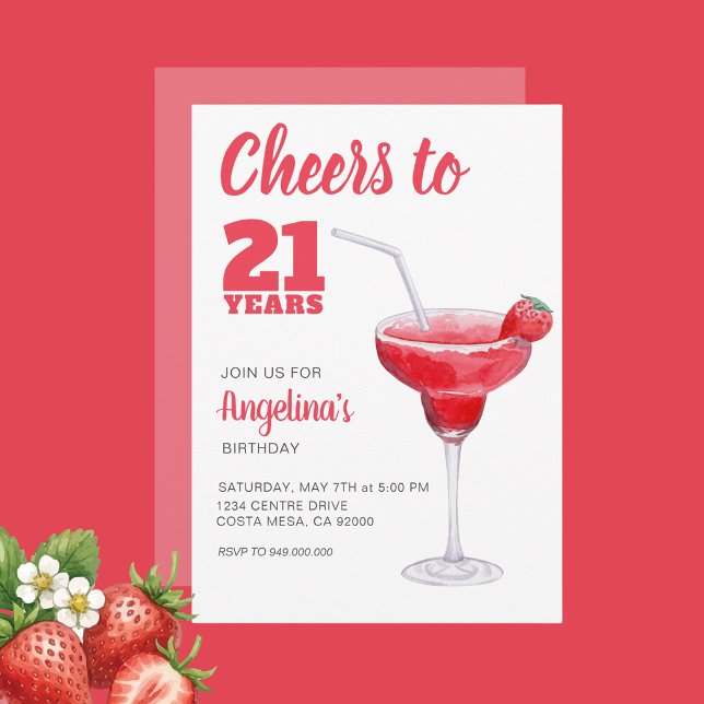 Invitation À 21 ans, santé Rose  (Créateur téléchargé)