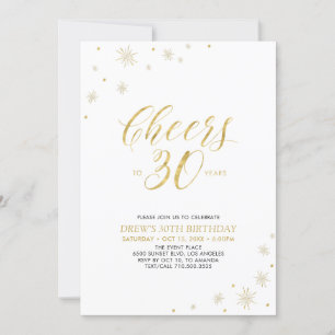 Invitation À 30 Gold Modern 30th Birthday Party