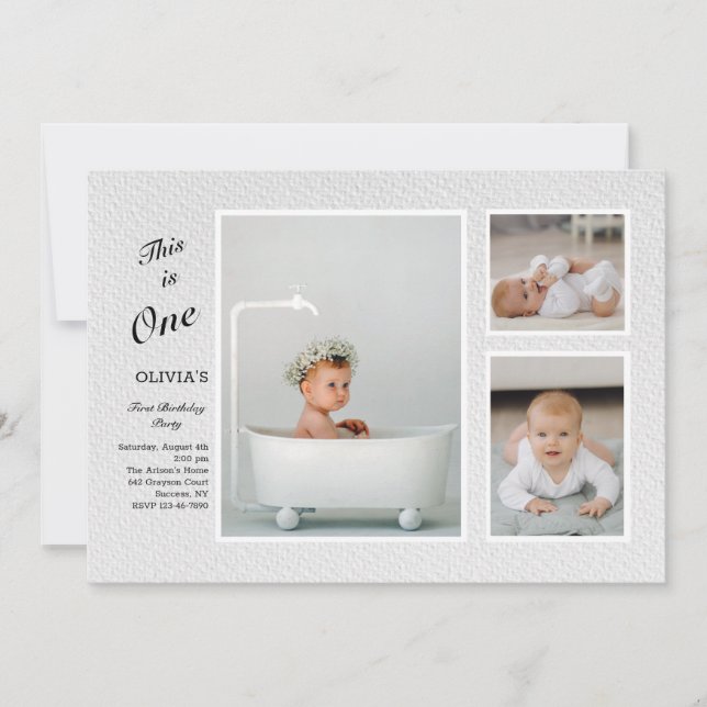 Invitation à 3 photos en gras (Devant)