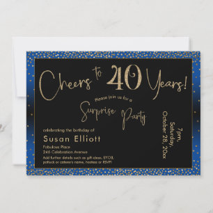 Invitation À 40 Ans, Félicitations Anniversaire Surprise Or e