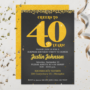 Invitation À 40 Ans Félicitations Quarantième Anniversaire