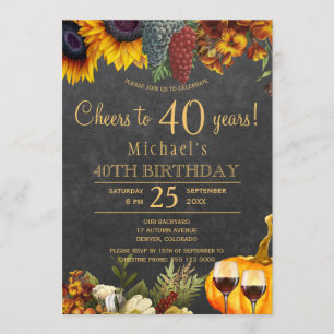 Invitation À 40 ans, fête d'anniversaire rustique