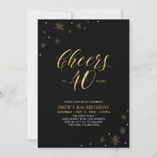Invitation À 40 ans, santé Fête d'anniversaire 40 ans or et
