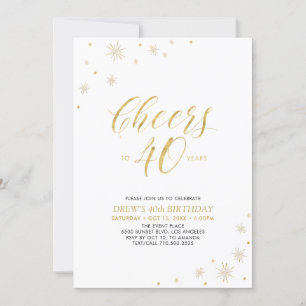 Invitation À 40   Gold Modern 40th Birthday Party
